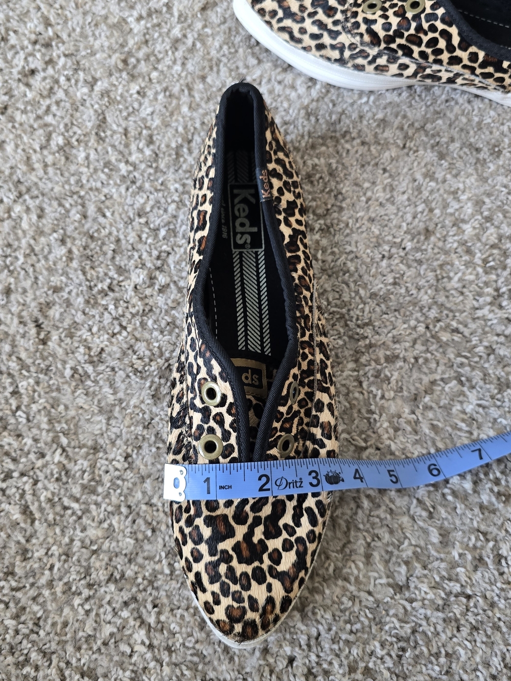 Keds Women's Leopard Print Genuine Leather Slip-On Flat Round Toe US 8.5 EU 39.5 - Picture 7 of 8
